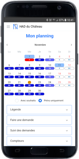 Visuel NT mobile screen